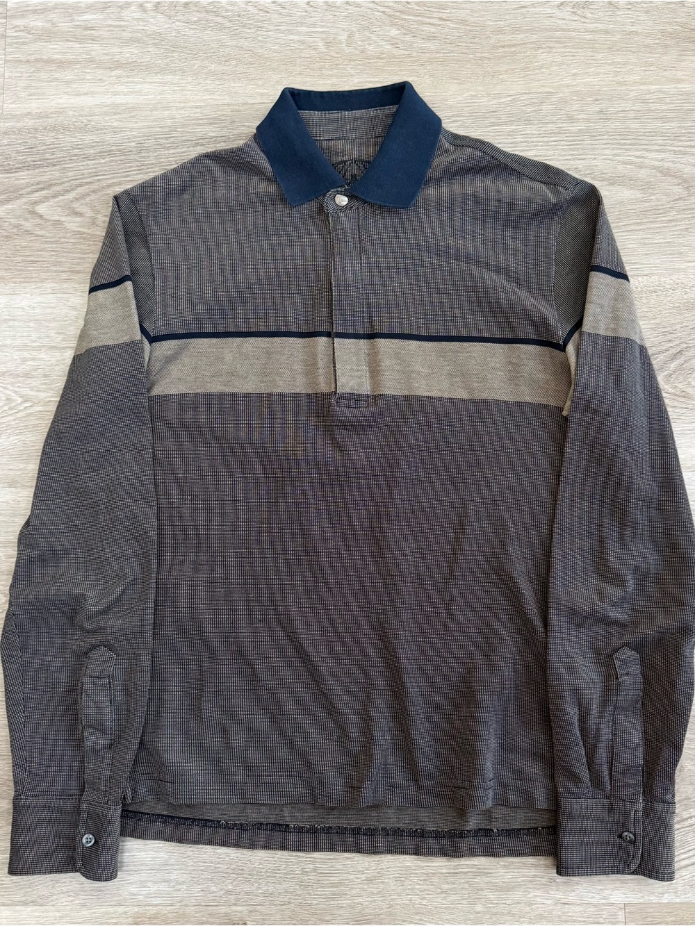 Vintage Ermenegildo Zegna Sport Long Sleeve Zip Polo Maglietta T Shirt Men Small